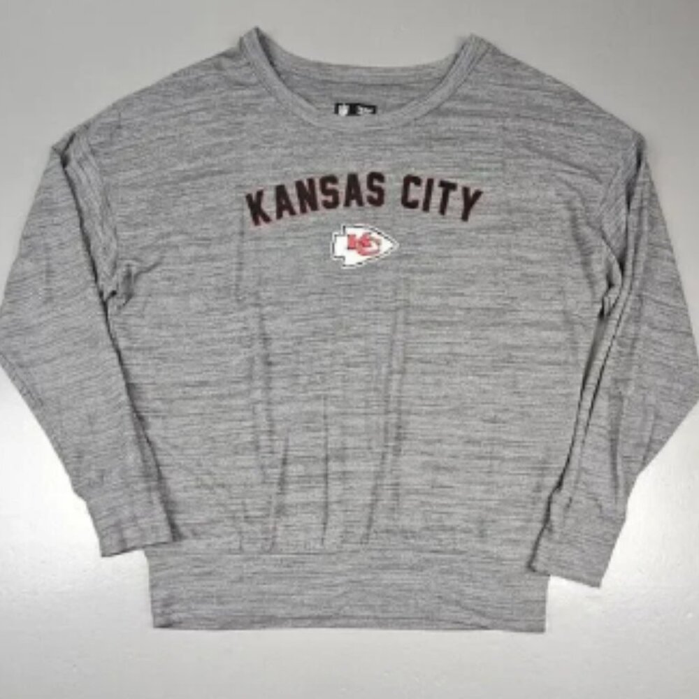 NFL Team Apparel Kansas City Chiefs Sweatshirt Mens‎ Medium. Grey Longsleeve